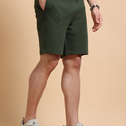 Men's Cotton Rich Stretchable Shorts - Olive