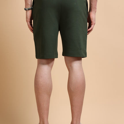 Men's Cotton Rich Stretchable Shorts - Olive