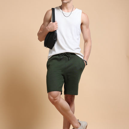 Men's Cotton Rich Stretchable Shorts - Olive
