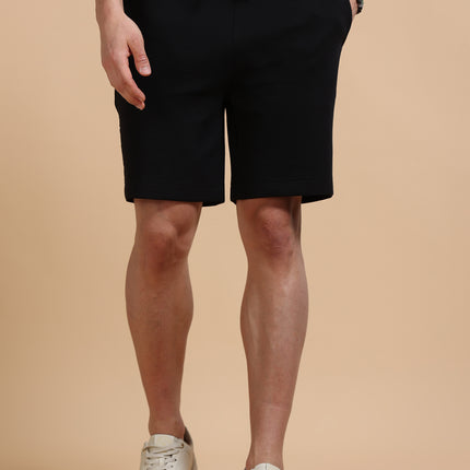 Men's Cotton Rich Stretchable Shorts - Black