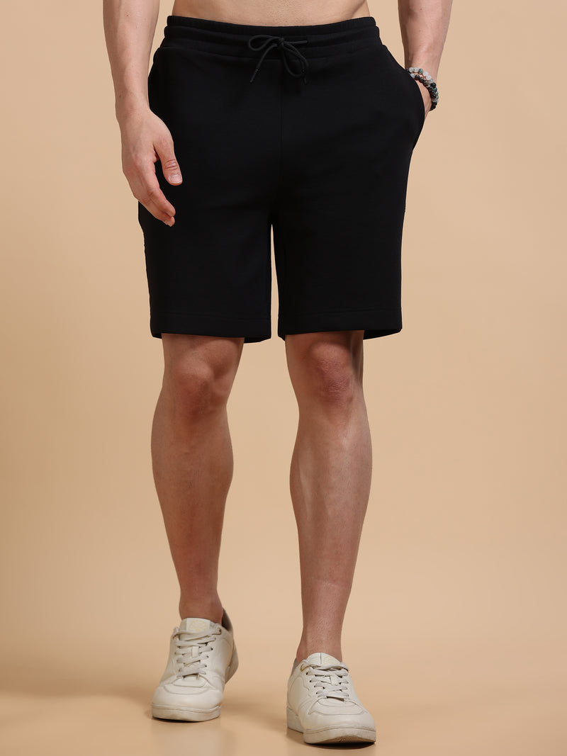 Men's Cotton Rich Stretchable Shorts - Black