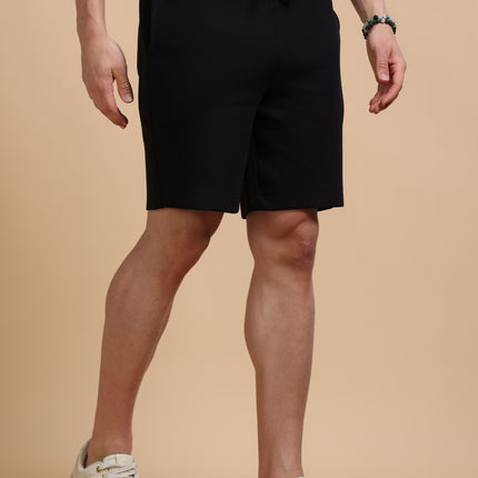 Men's Cotton Rich Stretchable Shorts - Black