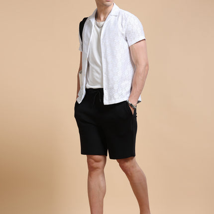 Men's Cotton Rich Stretchable Shorts - Black