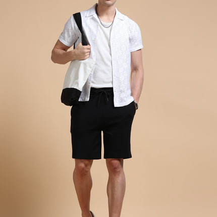 Men's Cotton Rich Stretchable Shorts - Black
