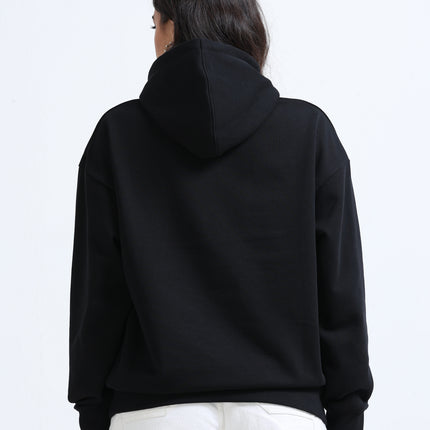 Women's Drop Shoulder Hoodie - Black