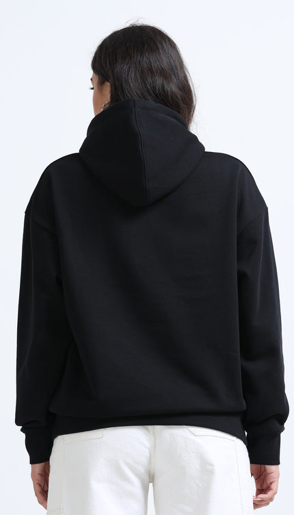 Women's Drop Shoulder Hoodie - Black
