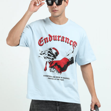 Men's Oversized Drop Shoulder T-Shirt - Blue