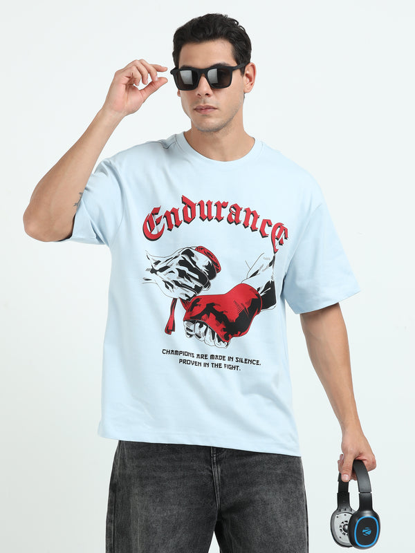Men's Oversized Drop Shoulder T-Shirt - Blue