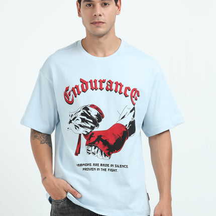 Men's Oversized Drop Shoulder T-Shirt - Blue