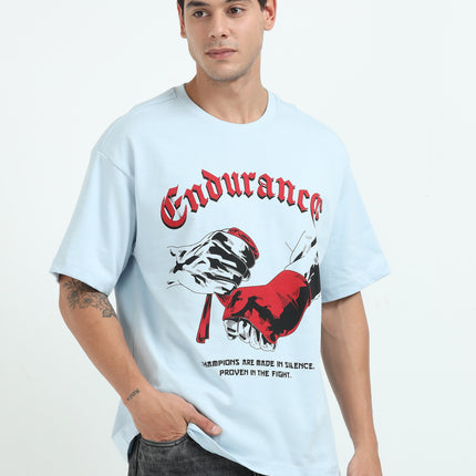 Men's Oversized Drop Shoulder T-Shirt - Blue
