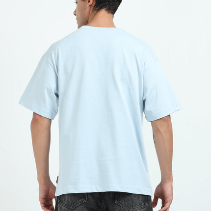 Men's Oversized Drop Shoulder T-Shirt - Blue