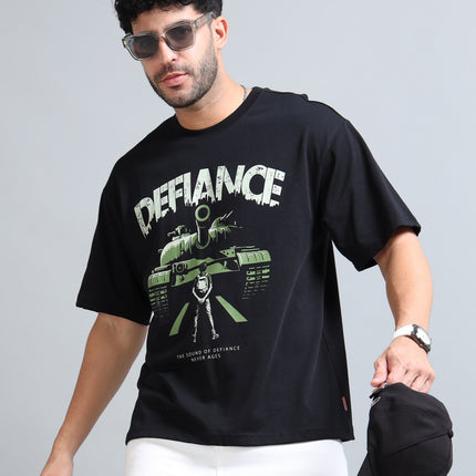 Men's Oversized Drop Shoulder T-Shirt - Black