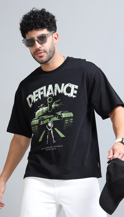 Men's Defiance Oversized T-Shirt - Black