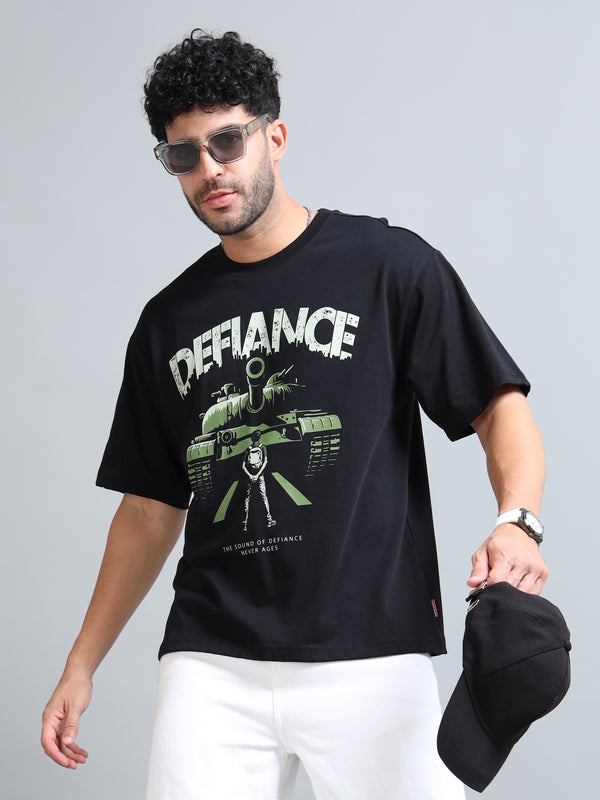 Men's Oversized Drop Shoulder T-Shirt - Black
