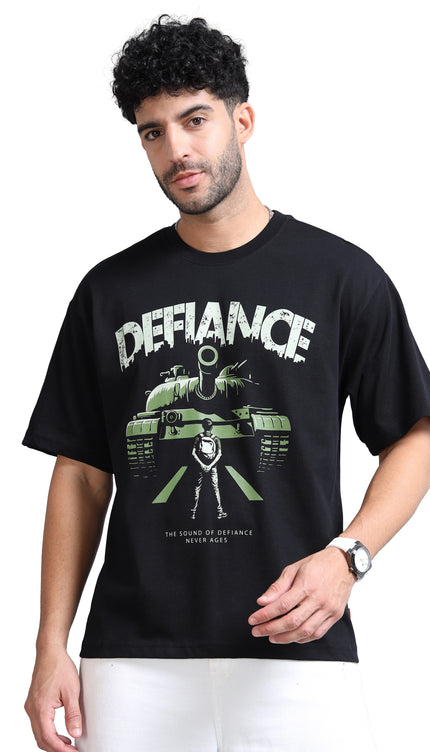 Men's Defiance Oversized T-Shirt - Black