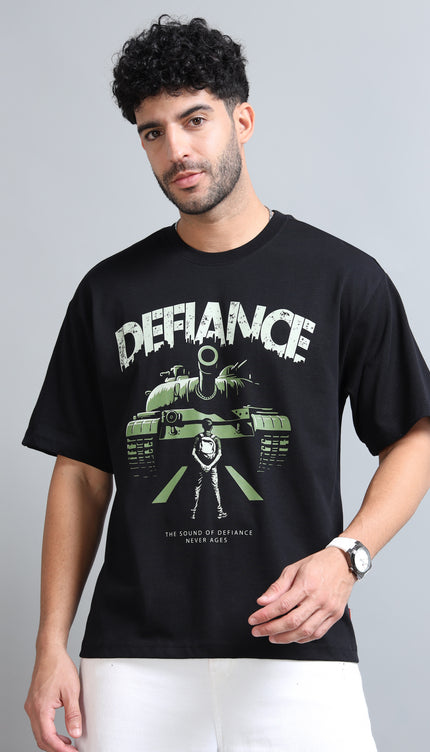 Men's Defiance Oversized T-Shirt - Black