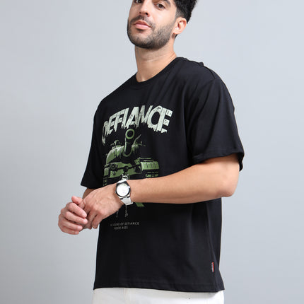 Men's Oversized Drop Shoulder T-Shirt - Black