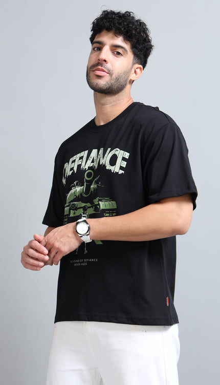 Men's Defiance Oversized T-Shirt - Black