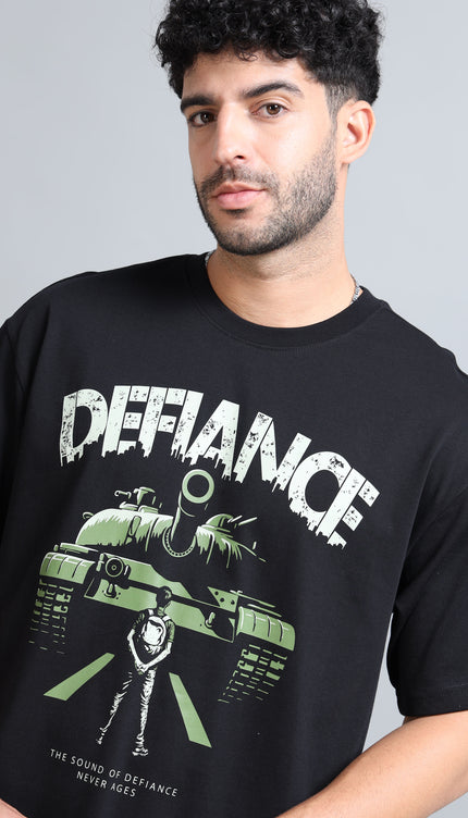 Men's Defiance Oversized T-Shirt - Black