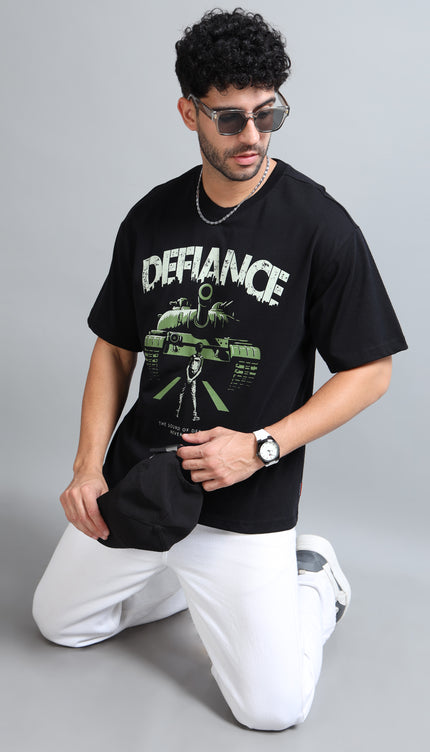 Men's Defiance Oversized T-Shirt - Black