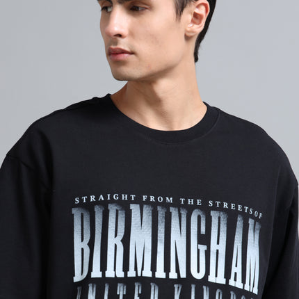 Men's Oversized Drop Shoulder T-Shirt - Black