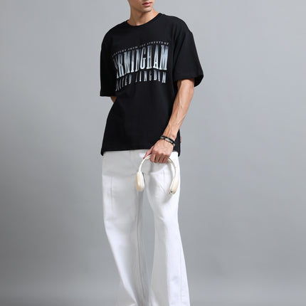 Men's Oversized Drop Shoulder T-Shirt - Black