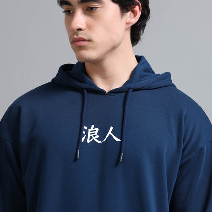 Men's Drop Shoulder Hoodie - Navy
