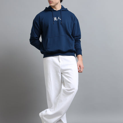 Men's Drop Shoulder Hoodie - Navy