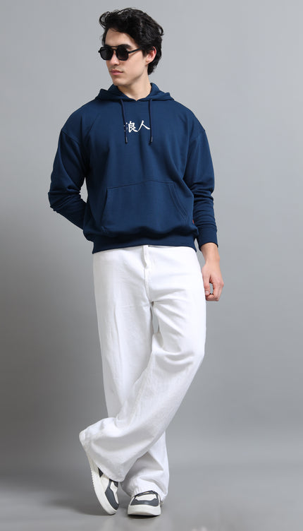 Men's Drop Shoulder Hoodie - Navy