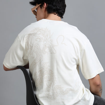 Men's Oversized Drop Shoulder T-Shirt - Beige