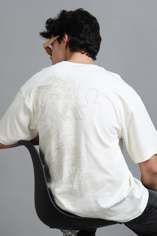 Men's Oversized Drop Shoulder T-Shirt - Beige