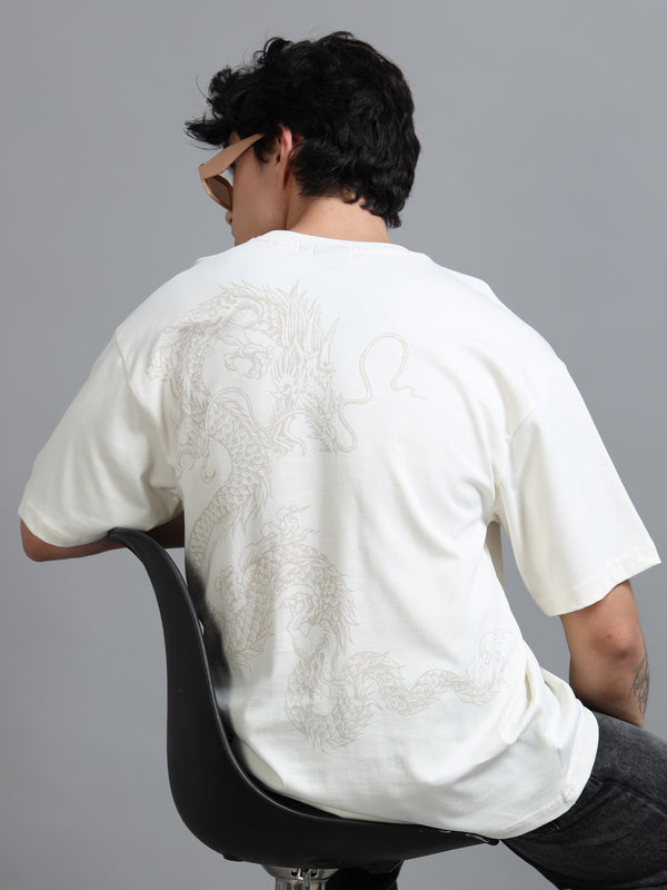 Men's Oversized Drop Shoulder T-Shirt - Beige