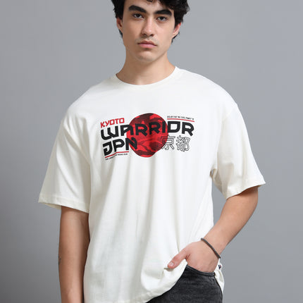 Men's Oversized Drop Shoulder T-Shirt - Beige