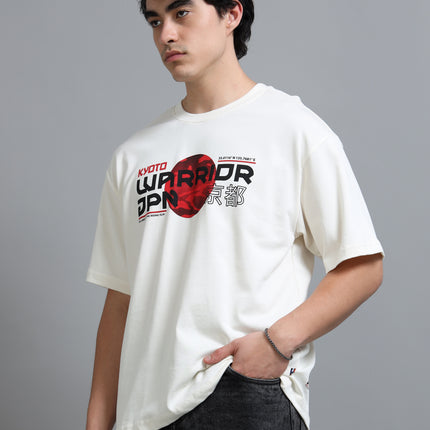 Men's Oversized Drop Shoulder T-Shirt - Beige