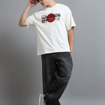 Men's Oversized Drop Shoulder T-Shirt - Beige