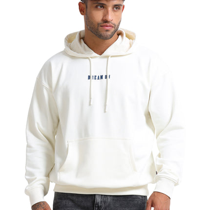 Men's Drop Shoulder Hoodie - Beige