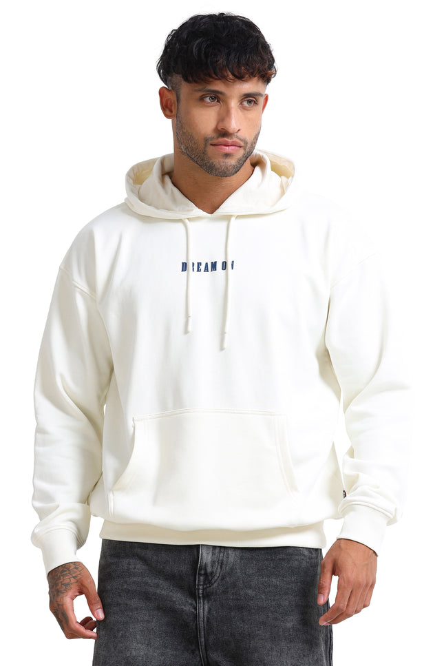Men's Drop Shoulder Hoodie - Beige