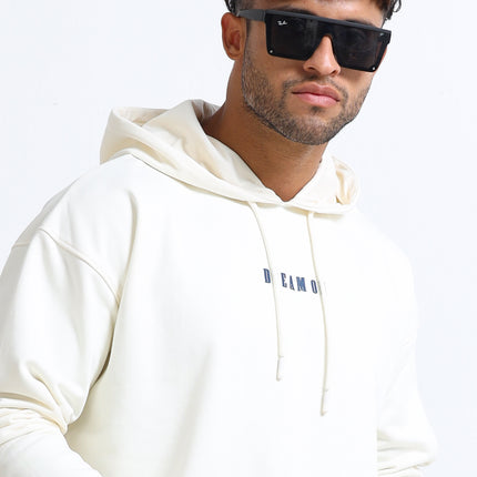 Men's Drop Shoulder Hoodie - Beige