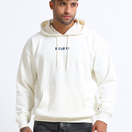 Men's Drop Shoulder Hoodie - Beige