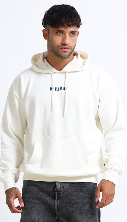 Men's Drop Shoulder Hoodie - Beige