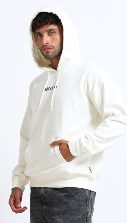 Men's Drop Shoulder Hoodie - Beige