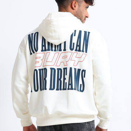 Men's Drop Shoulder Hoodie - Beige