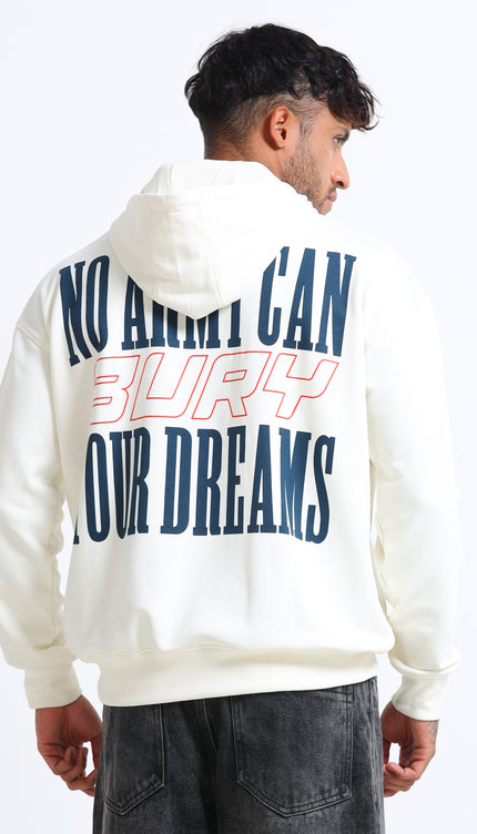 Men's Drop Shoulder Hoodie - Beige