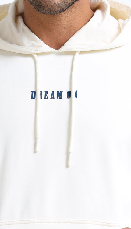 Men's Drop Shoulder Hoodie - Beige