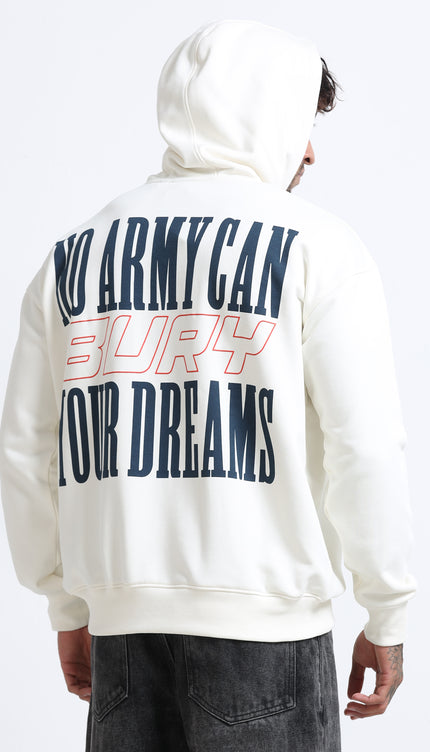 Men's Drop Shoulder Hoodie - Beige