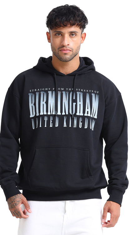 Men's  Birmingham Drop Shoulder Hoodie - Black