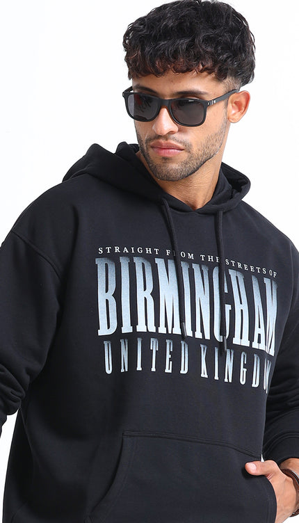 Men's  Birmingham Drop Shoulder Hoodie - Black