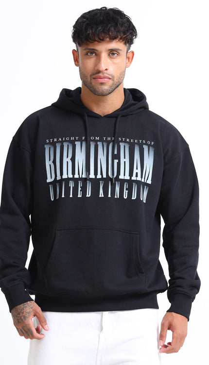 Men's  Birmingham Drop Shoulder Hoodie - Black