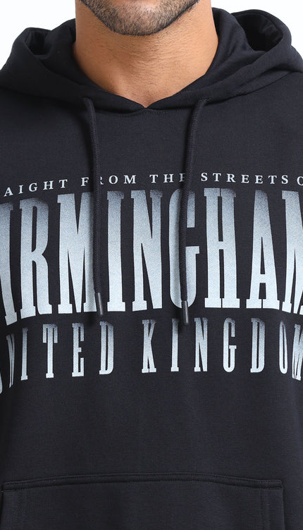 Men's  Birmingham Drop Shoulder Hoodie - Black