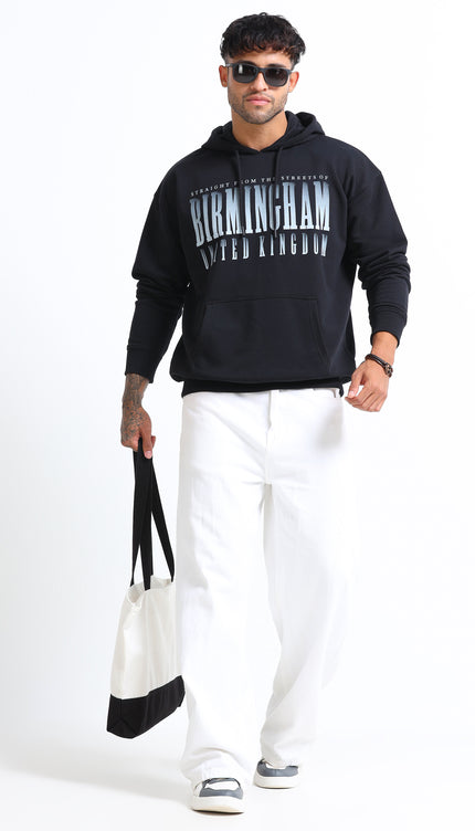Men's  Birmingham Drop Shoulder Hoodie - Black